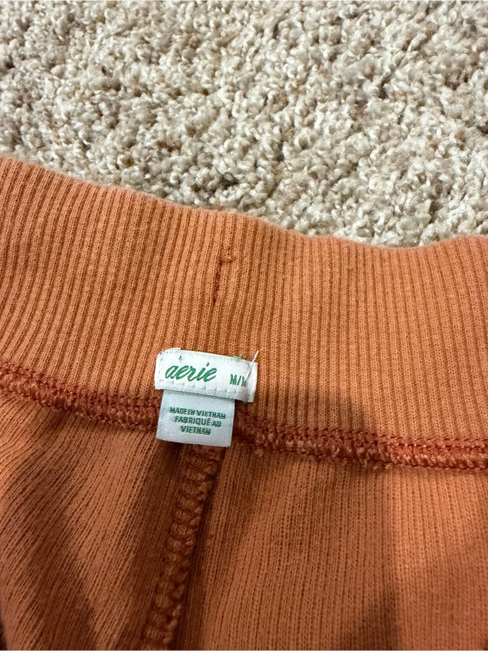aerie Ribbed Drawstring Shorts - Rust - Picture 2 of 3